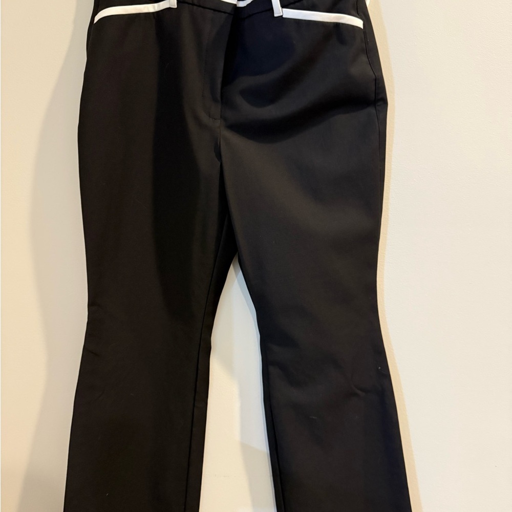 White House Black Market Black and White Boot Cut Pants